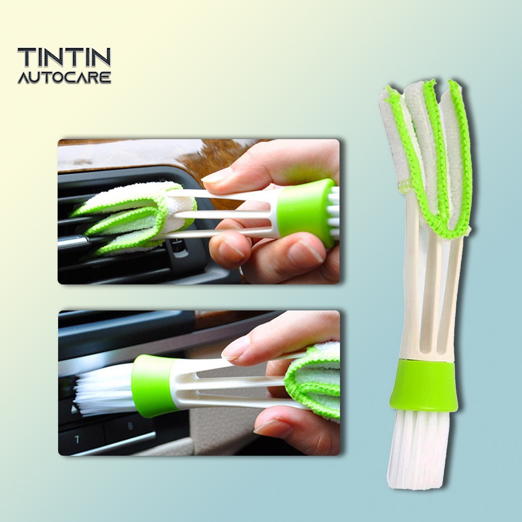 Chổi vệ sinh cửa gió điều hòa ô tô xe hơi TinTin Autocare 2 đầu làm sạch cửa máy lạnh, bàn phím, đồ gia dụng
