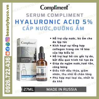 Serum Compliment 5% Hyaluronic Acid  Cấp ẩm, Tái tạo, Giảm lão hóa