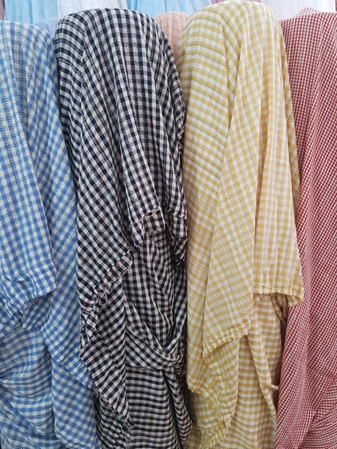 vải caro kẻ thêu ô 0,3cm