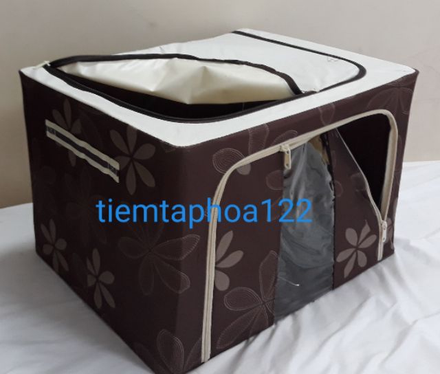 Thùng vải đựng đồ 50x40x33, 66L, tủ vải khung thép, hộp đựng quần áo, đồ chơi cho bé