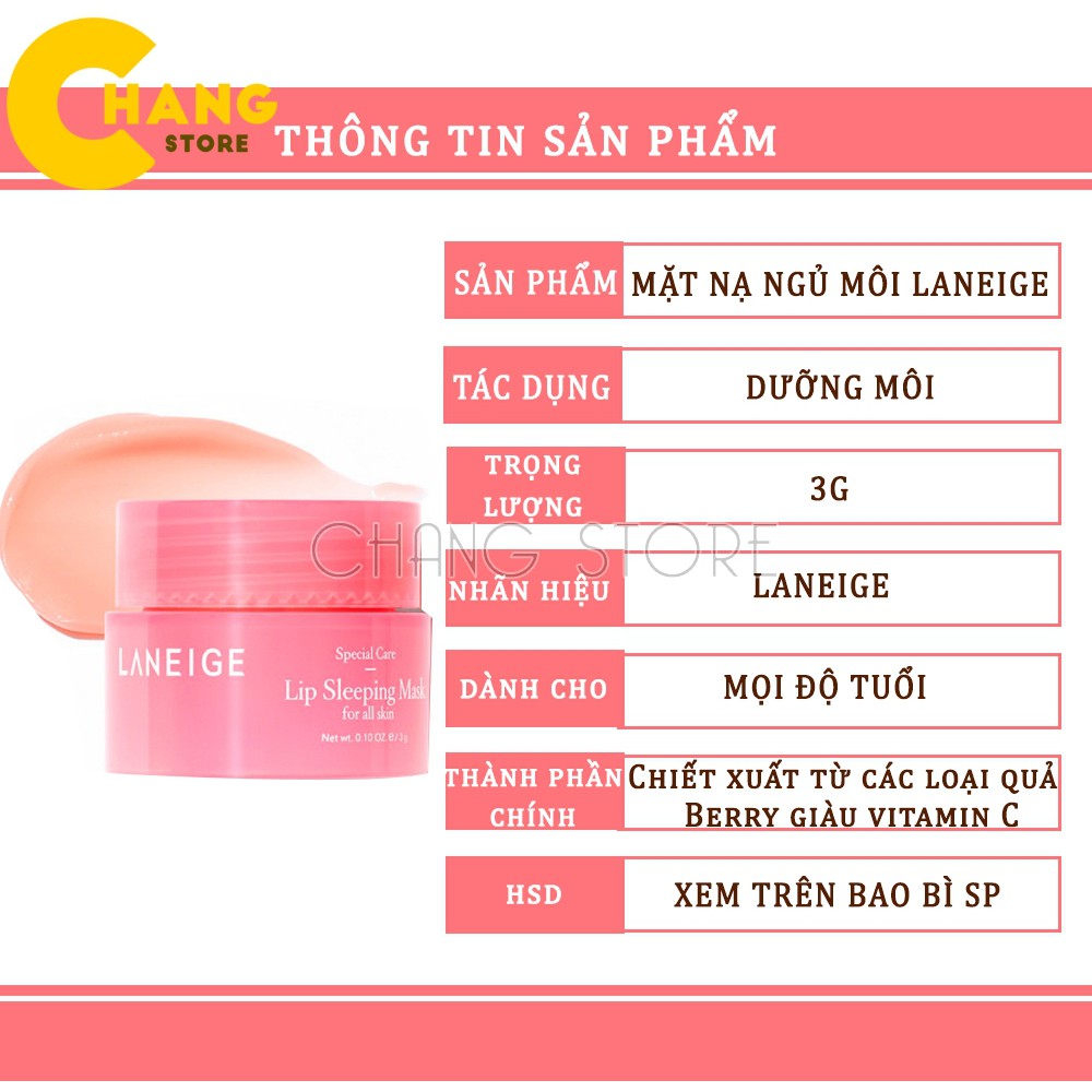 Mặt Nạ Ngủ Dưỡng Ẩm Môi Và Phục Hồi Môi Thâm Laneige