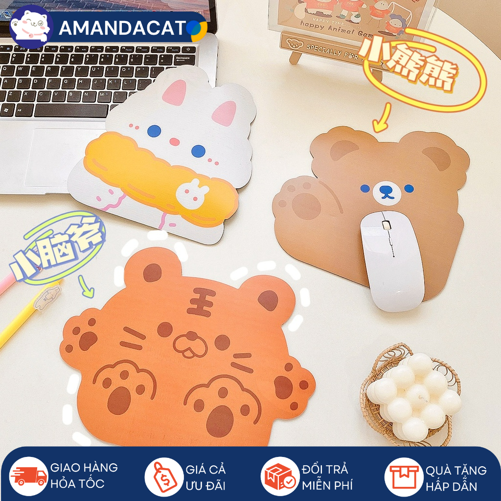 [Hàng mới về] Miếng Lót chuột hoạt hình - Bàn di chuyển chuột Siêu nhạy - Pad di chuột cute dễ thương