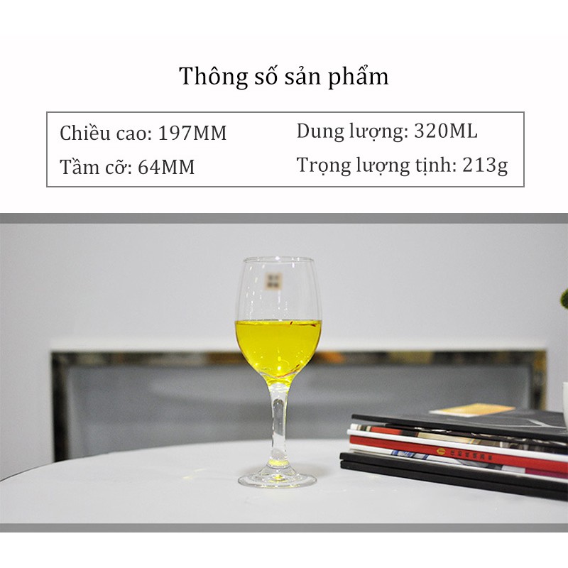 Bộ 6 Ly Rượu Vang Sâm Panh Pha Lê 320Ml, Ly Champagne Sang Trọng, Ly Uống Vang Đỏ[GM-HJB21]