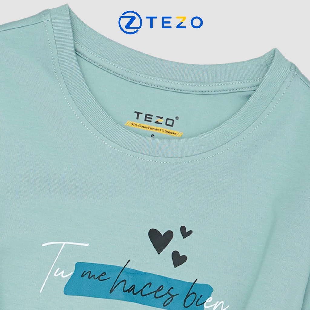 Áo thun nữ Tezo nỉ nữ dài tay thiết kế thêu ngực 22ATOH007