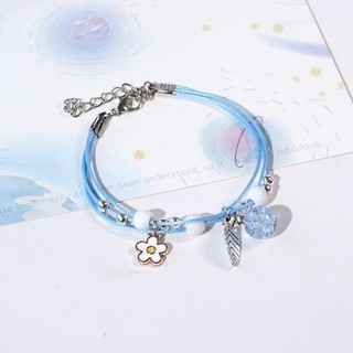 Lắc tay gốm gắn HOA TRỨNG TRẮNG vòng tay lục lạc