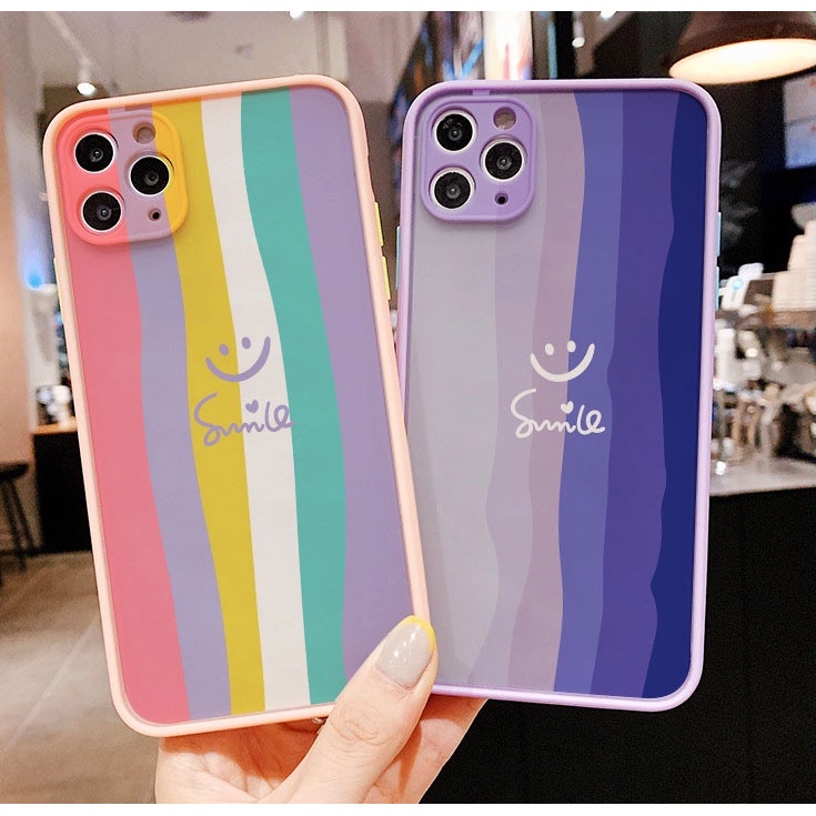 Ốp lưng Samsung Case cầu vồng Samsung A01 CORE A22 4G 5G A21S A50 A21 A20 A30 A42 5G A32 4G A31 A51 4G A52 A70 A72 J2 PRIME J7 PRIME M10 M30S M21 M31 Galaxy NOTE 20 ULTRA S30 ULTRA dễ thương Phim hoạt hình Thời trang Chống rơi Hồng rẻ