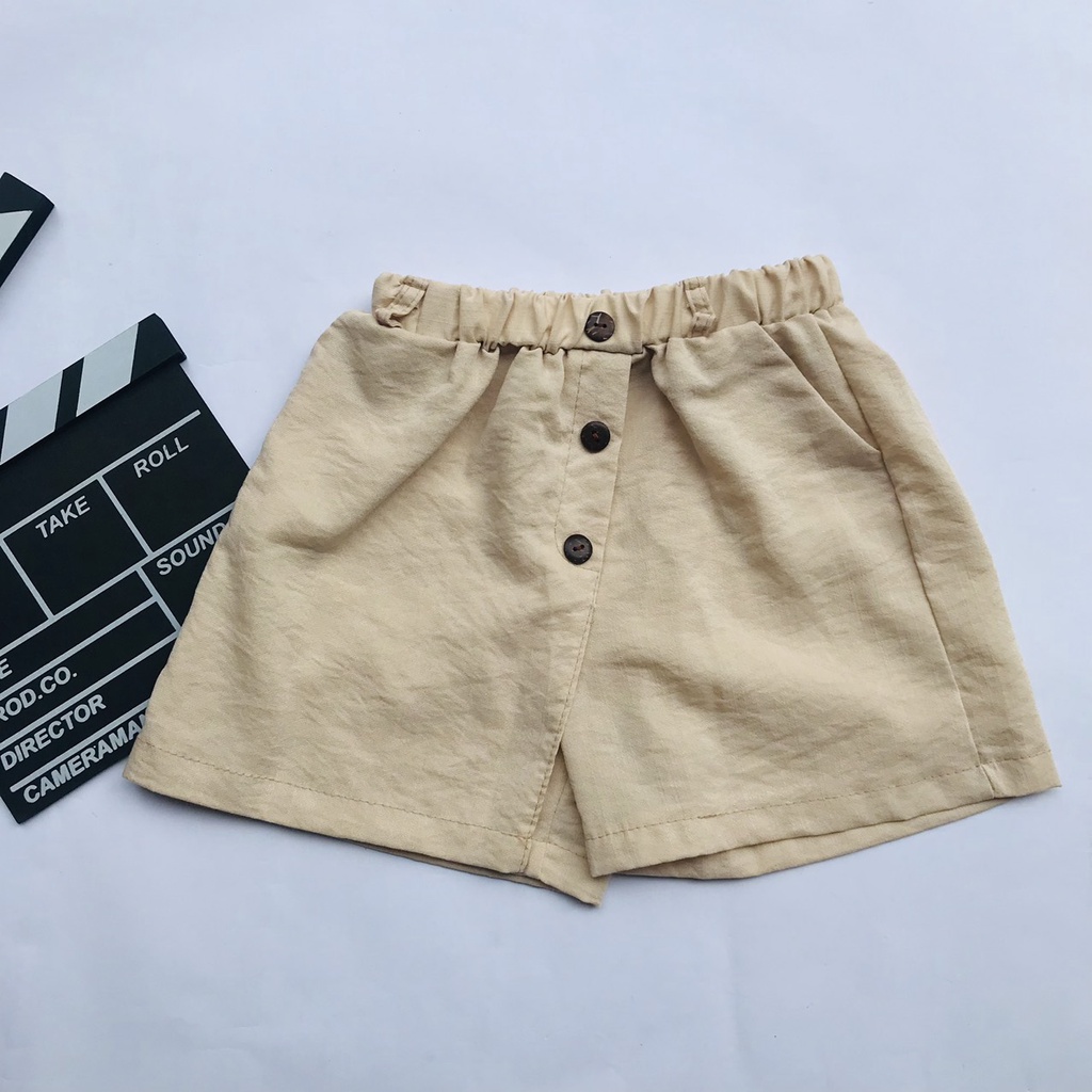 Quần Short Đùi Giả Váy Trẻ Em Chất Đũi Nhẹ Mát Thấm Hút Mồ Hôi Size 10-35kg
