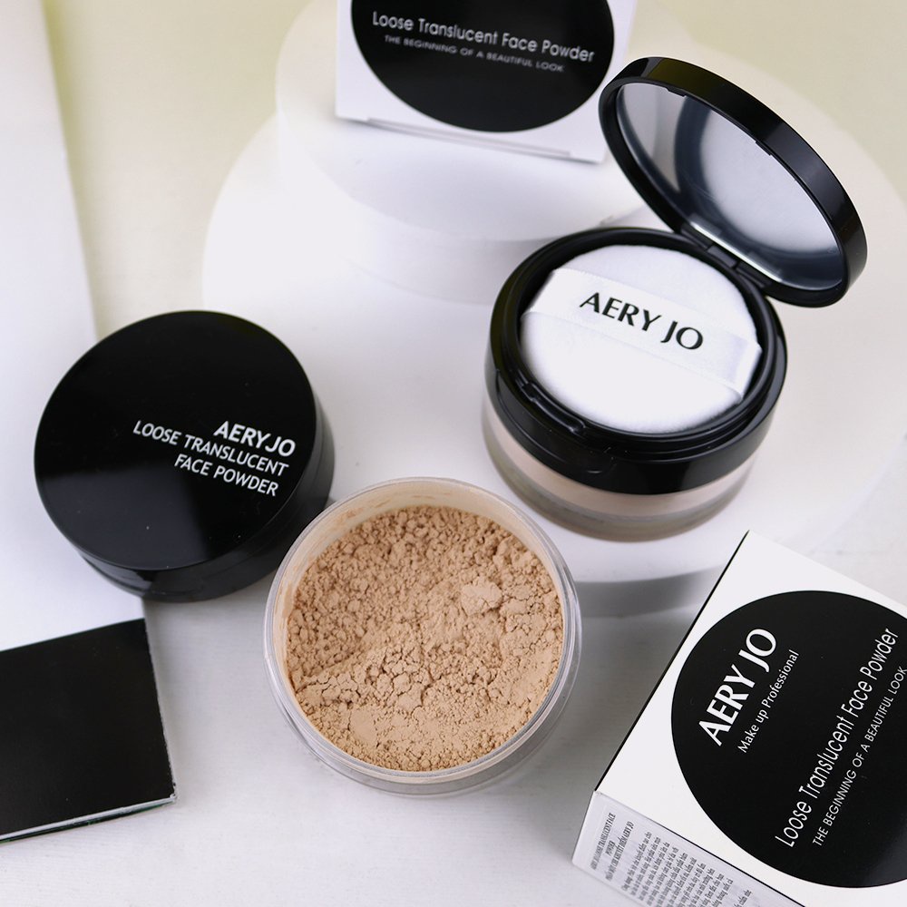 Phấn Phủ Aery Jo dạng bột siêu mịn thích hợp cho mọi da chuyên dùng makeup