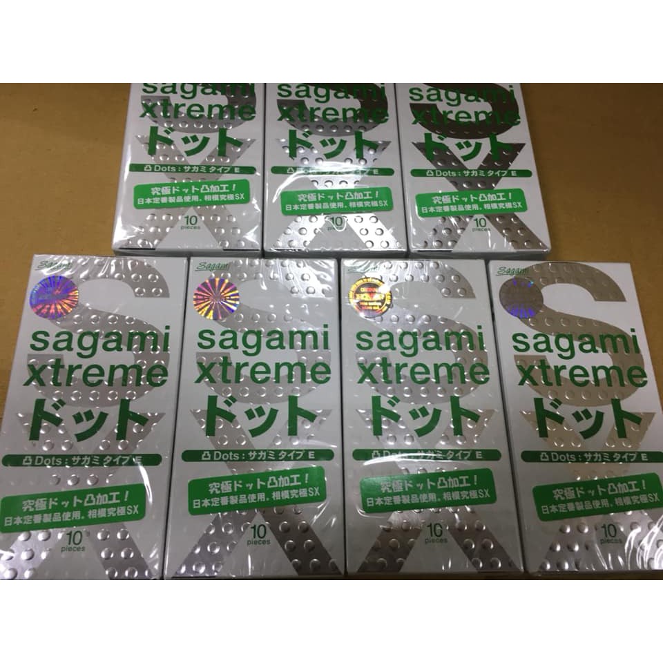 Bao Cao Su Siêu Mỏng Có Gai Nổi Sagami Xtreme White Hộp 10 cái