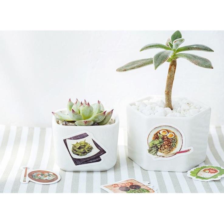 Bộ 46 Sticker Món Ăn Hàn Quốc dán trang trí E27