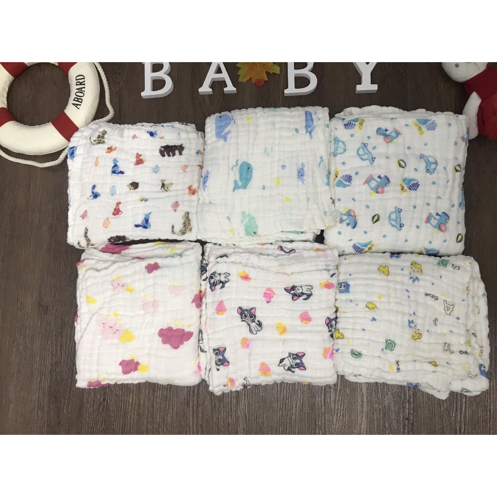 [Được chọn mẫu] Khăn Tắm Nhăn 6 lớp xuất nhật cho bé