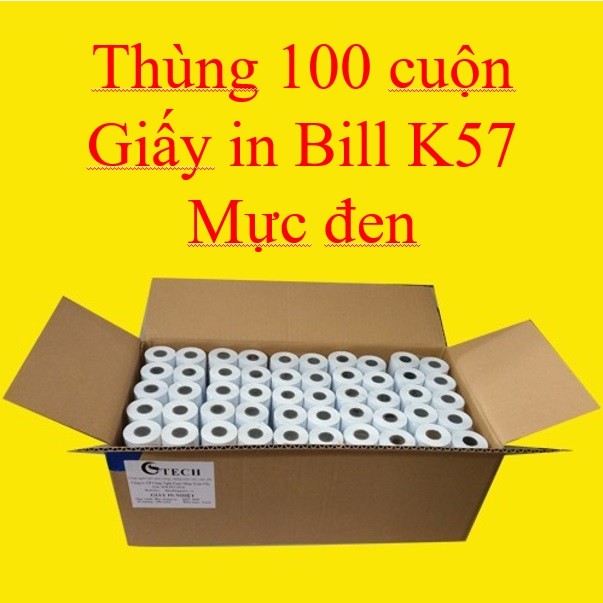 Giấy in Bill K57 x Ø45mm - 1 Thùng ( 100 cuộn ) - Hàng chất lượng cao & Giá rẻ