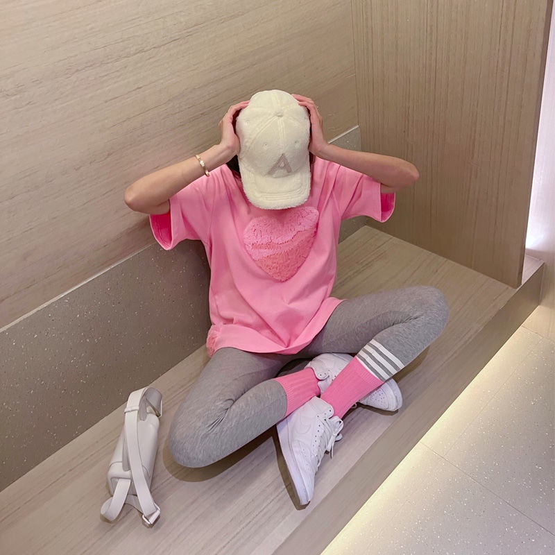 Áo Thun Cotton Tay Ngắn Dáng Rộng Màu Trơn Trẻ Trung Hợp Thời Trang Cho Bạn Gái  tao bao