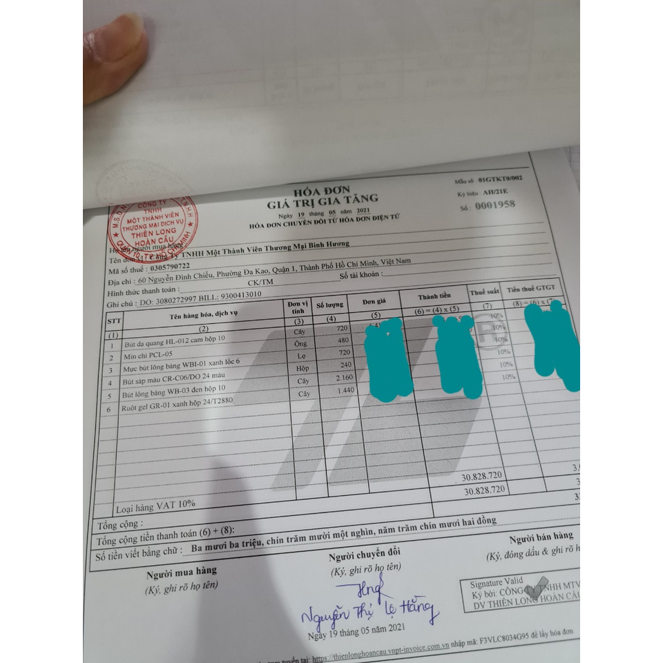 Ruột bút gel Thiên Long GR-01, màu xanh, nét 0.5mm  hàng có kiểm tra chất lượng và an toàn