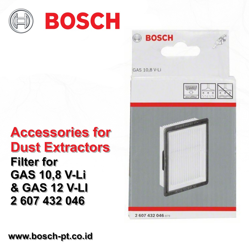 Bộ Lọc Chân Không Cho Máy Hút Bụi Bosch Gas 10.8v-li & Gas 12v