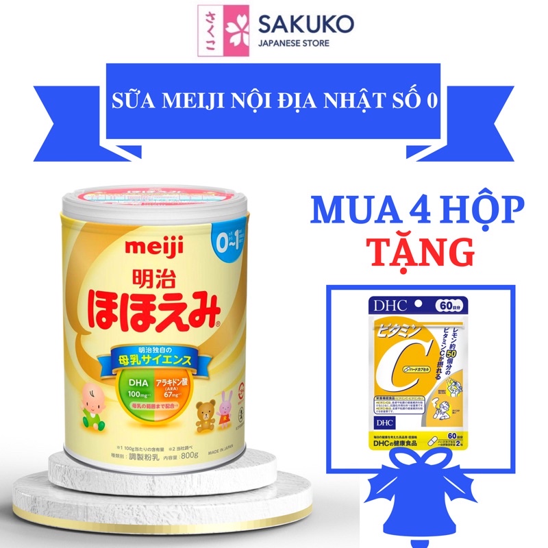 Sữa Công Thức MEIJI Số 0 Nội Địa Nhật Bản Hộp 800g - SAKUKO