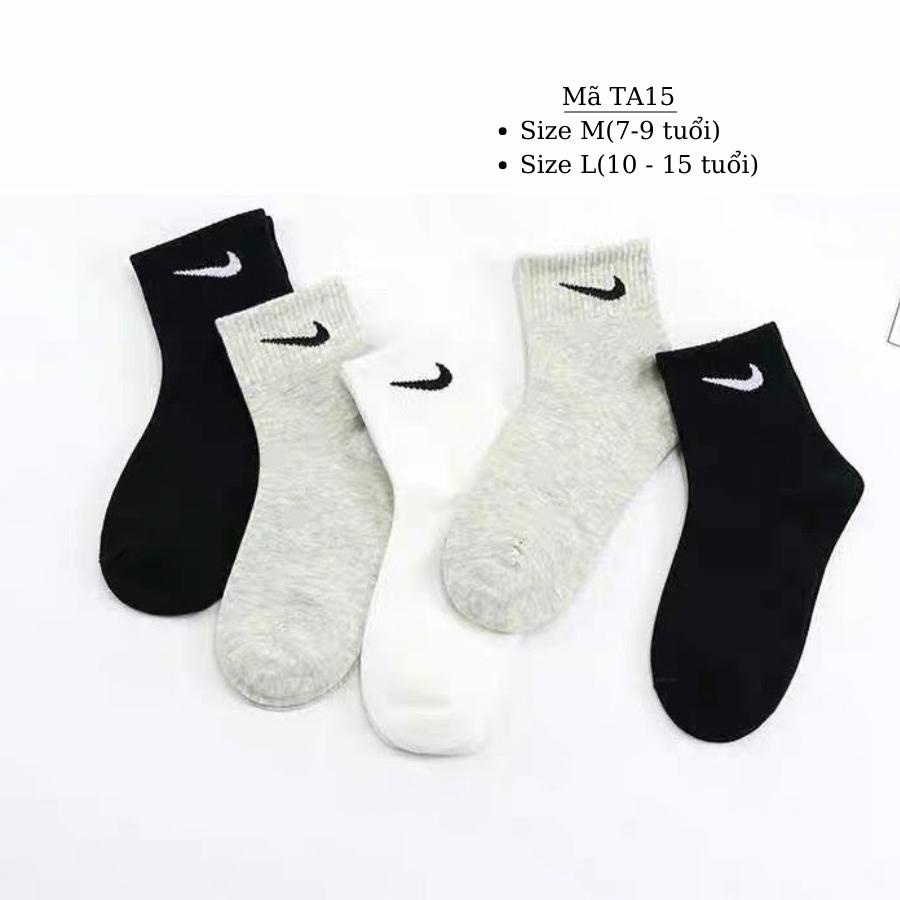 Tất đá bóng cho bé trai  màu đen trắng ghi cổ cao thoáng khí kháng khuẩn thời trang trẻ em nam 5 6 7 8 9 10 12 tuổi TA22