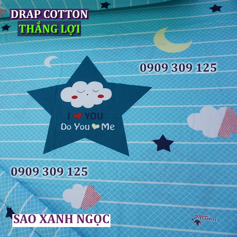 (RẺ VÔ ĐỊCH) drap cotton Thắng Lợi, ga giường chính hãng SAO XANH NGỌC (ảnh thật)