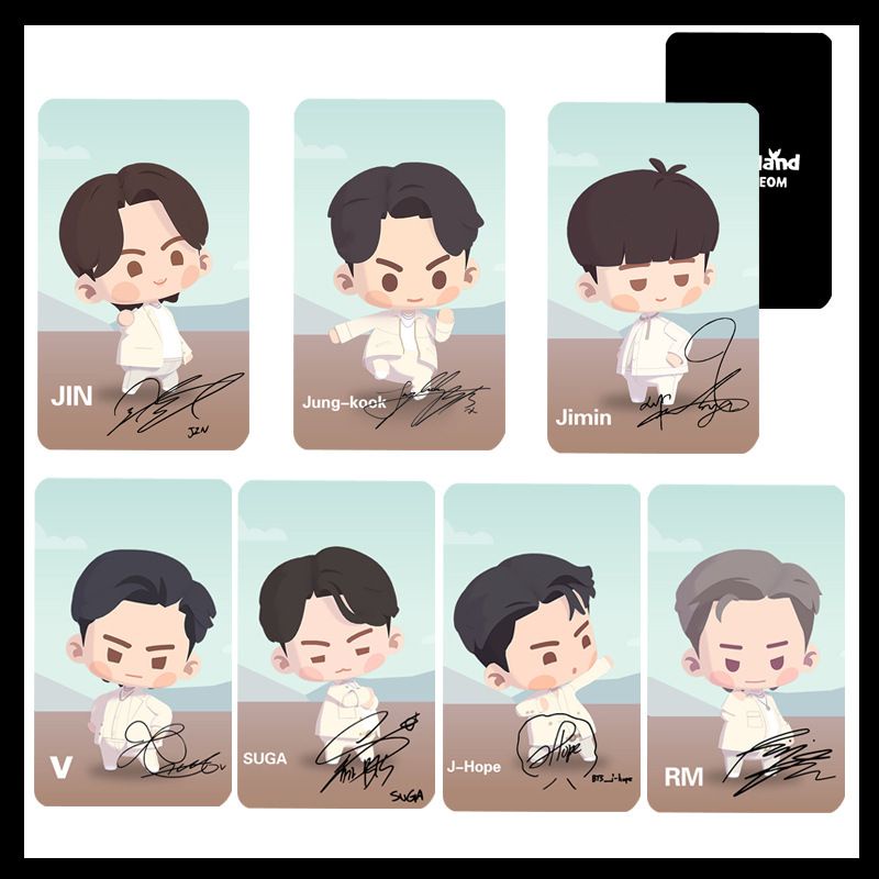 Set card unoff/ bộ ảnh unoff BTS Chibi có chữ ký + tặng kèm quà