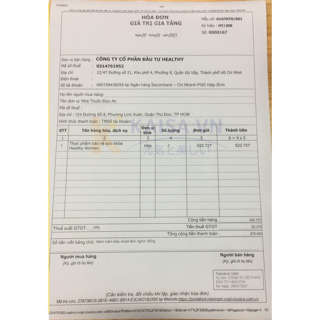 Sâm Tố Nữ HEALTHY WOMEN Hộp 50 Viên, Sinh Lý Nữ, Chính Hãng, Nội Tiết Tố - Kaisa.vn | BigBuy360 - bigbuy360.vn