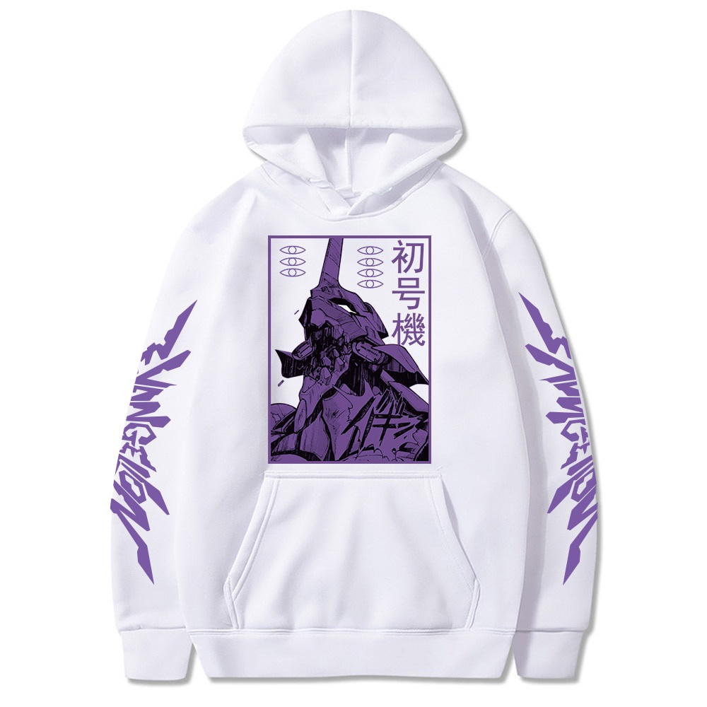 Áo hoodie in hình anime evangelion phong cách đường phố cá tính cho nam và nữ