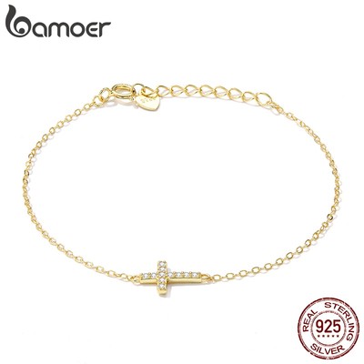 Vòng tay BAMOER bạc 925 mặt thánh giá thời trang dành cho nữ
