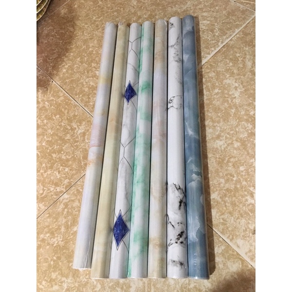 Giấy dán bếp vân đá kt:3mét x60cm tráng nhôm có keo sẵn