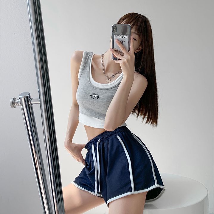 Quần short thể thao SUXI lưng cao dáng rộng đơn giản thời trang mùa hè cho nữ