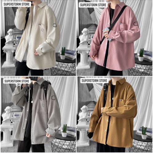 Sơ mi nhung tăm unisex nam nữ giá rẻ