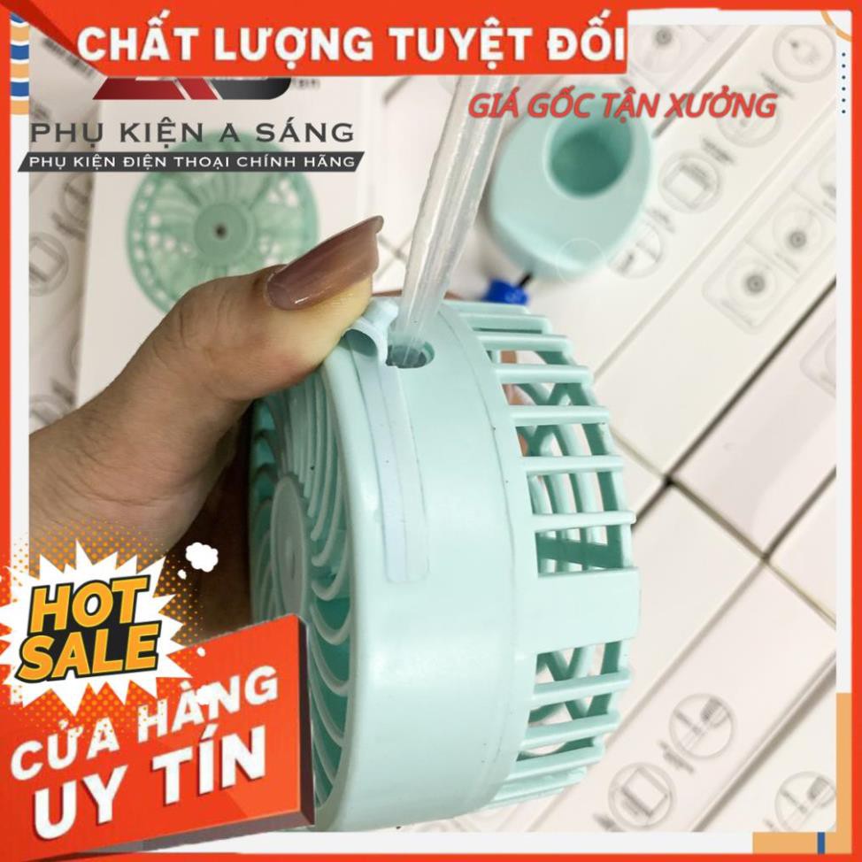 Quạt mini cầm tay phun sương tự động sạc pin USB