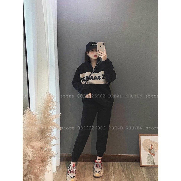 Set bộ 2 món nỉ cao cấp mềm mịn, quần dài áo thun dài tay form rộng