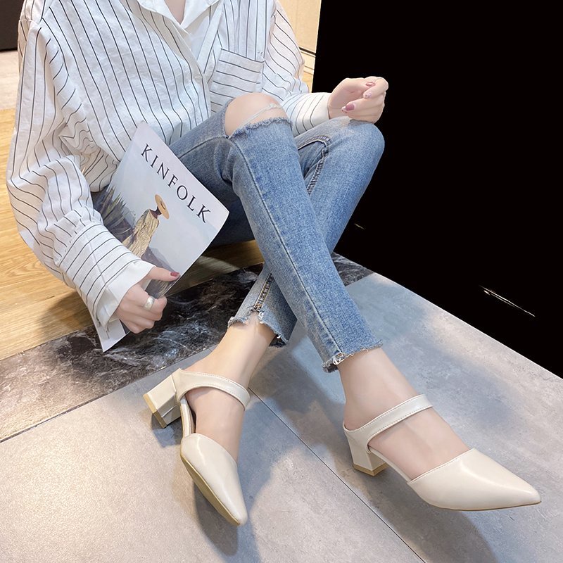 Giày Cao Gót Da Mũi Nhọn Thời Trang Cho Nữ