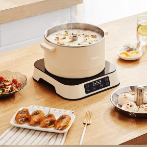 Nồi Lẩu Điện Thang Máy Thông Minh Midea hàng chính hãng có sẵn nồi lẩu nâng lên hạ xuống Midea
