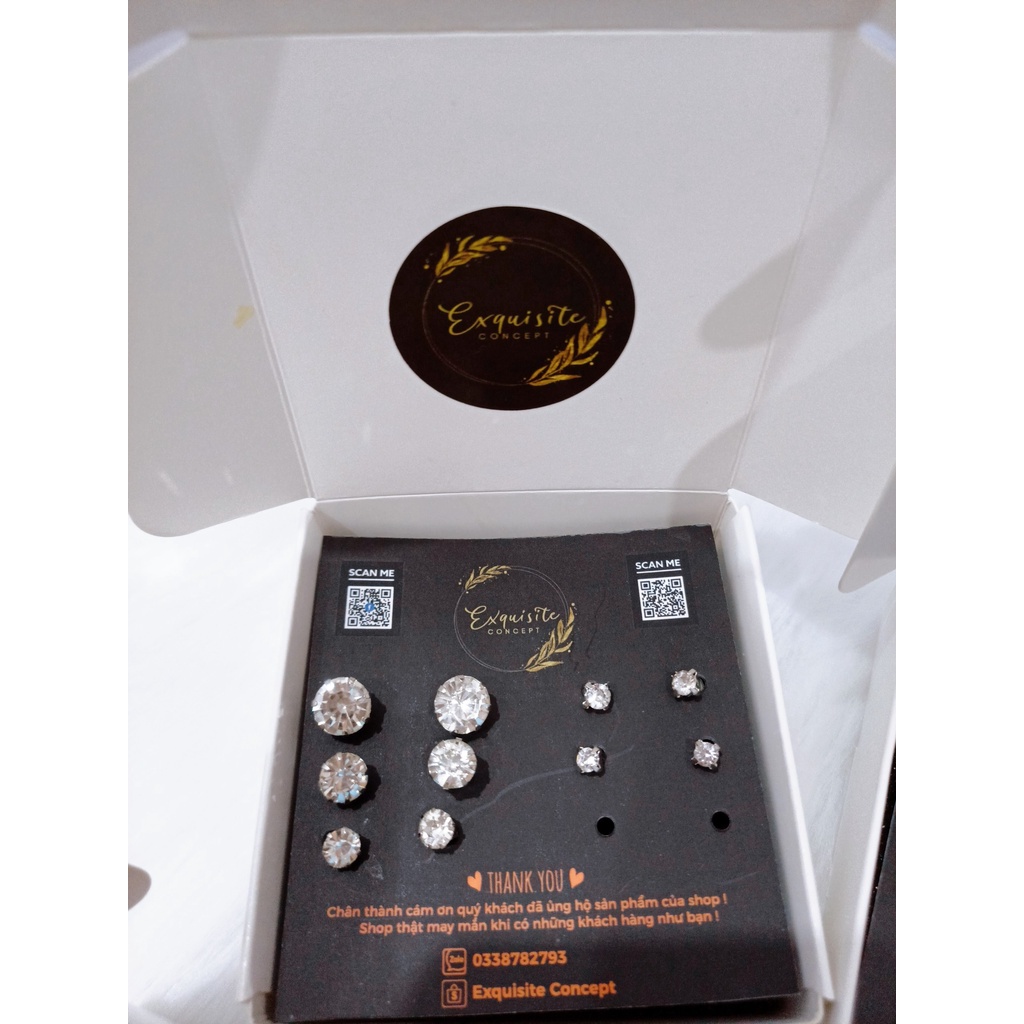 Bông tai nữ set 6 bộ xu hướng độc đáo - Khuyên tai set 6 bộ xu hướng cá tính giành cho nam/nữ   - (HÀNG CÓ SẴN)