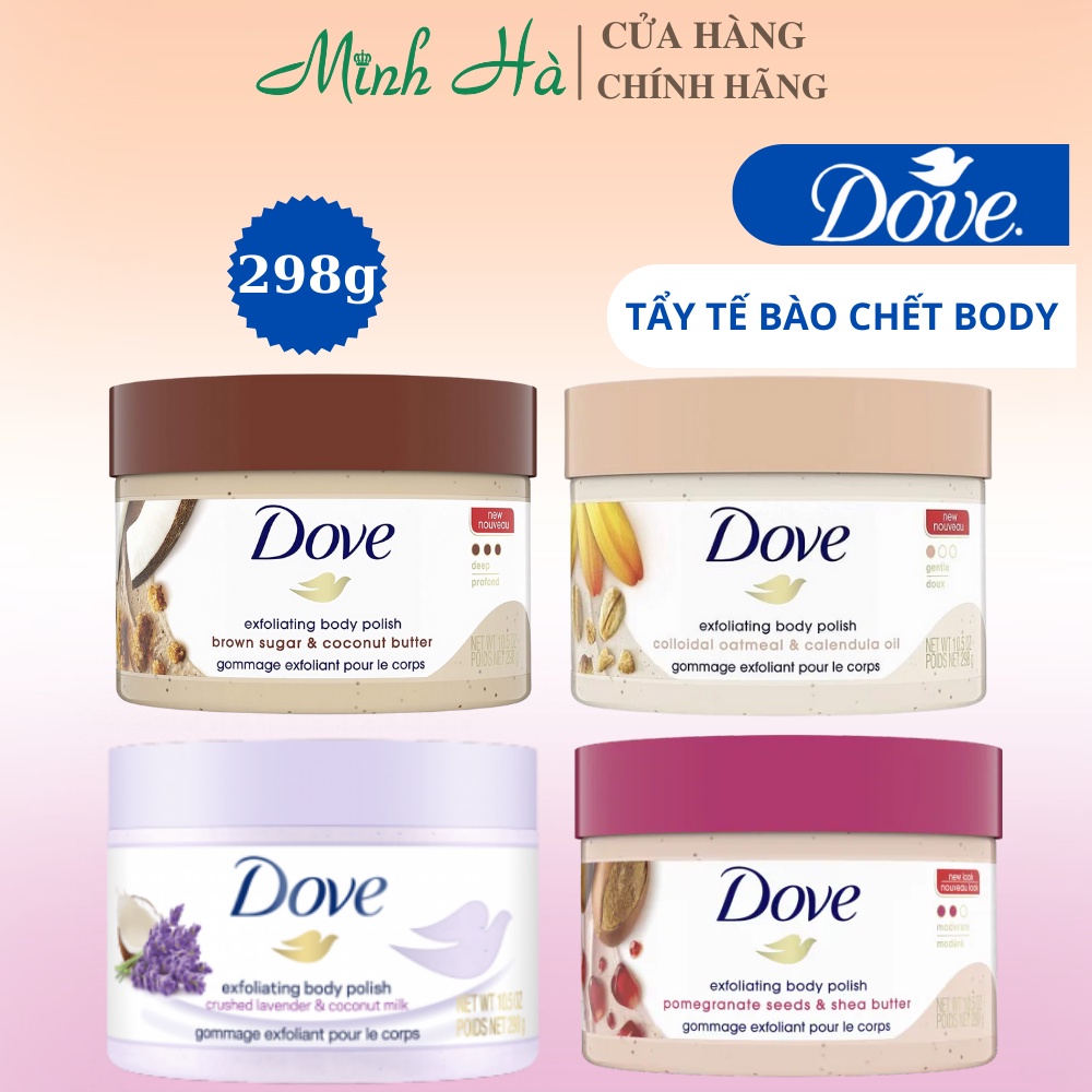 Tẩy da chết Dove 225ml giúp dưỡng da mịn màng tươi sáng