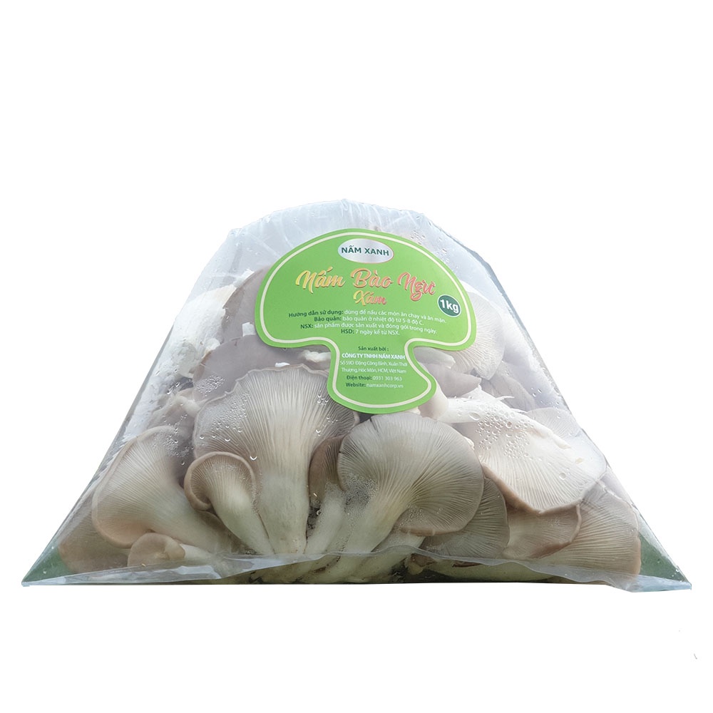 Nấm Bào Ngư Xám Tươi Ngon (Khay 100gr - 200gr) Vị Ngọt Tự Nhiên Bổ Dưỡng - Nông Trại Nấm Xanh