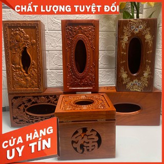 Hộp Đựng Khăn Giấy (Giấy Ăn) Bằng Gỗ Hương Sang Trọng/Đẹp Để Bàn [Hình Vuông, Hình Chữ Nhật]