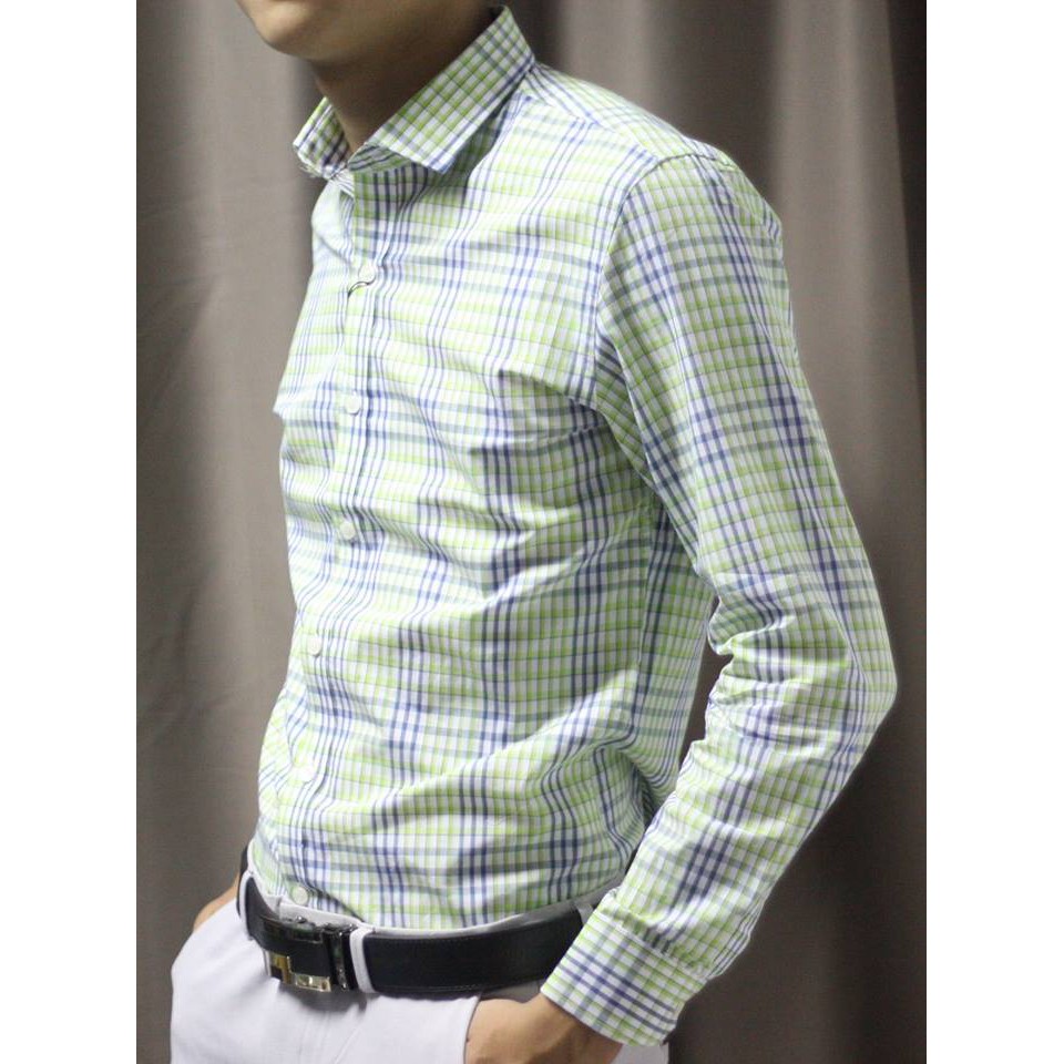 Sơ Mi dài tay nam kẻ ô đen to chất cotton đẹp dáng slim fit thích hợp với nhiều lứa tuổi | BigBuy360 - bigbuy360.vn