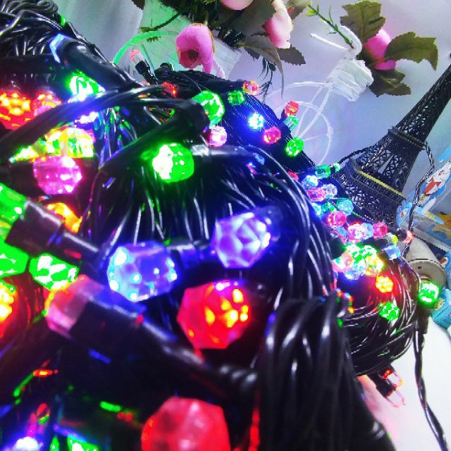 Dây đèn led nháy kim cương dài 10M -20M - trang trí noel, tết