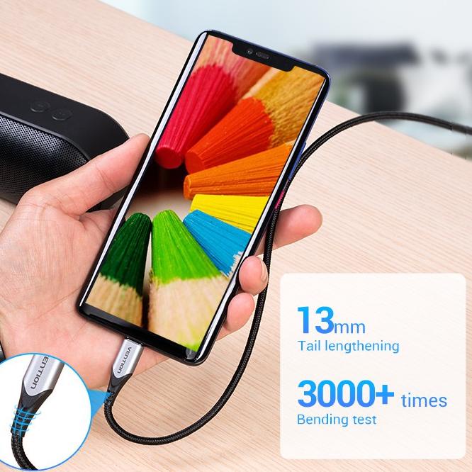 ♕ Vention Dây Cáp Sạc Nhanh USB A Sang USB C 3A Chất Lượng Cao ☆
