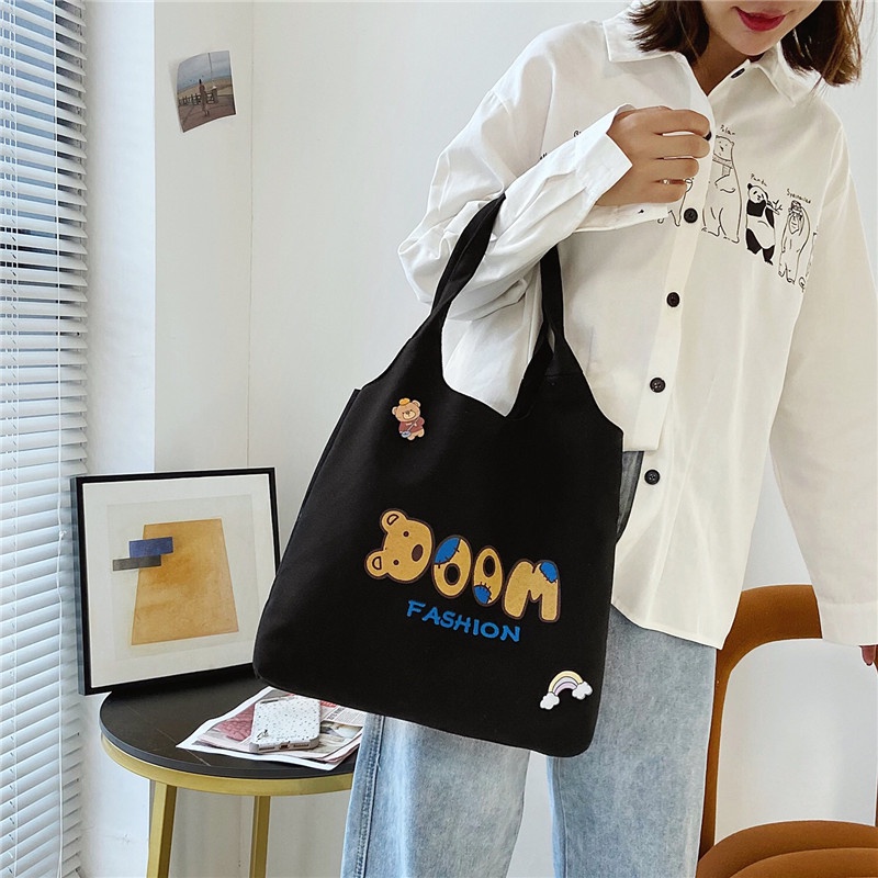 Túi Xách Canvas Sức Chứa Lớn Mẫu Mới Thời Trang Cho Nữ