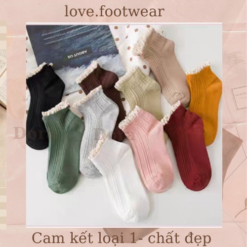 TẤT NỮ CỔ BÈO REN XINH