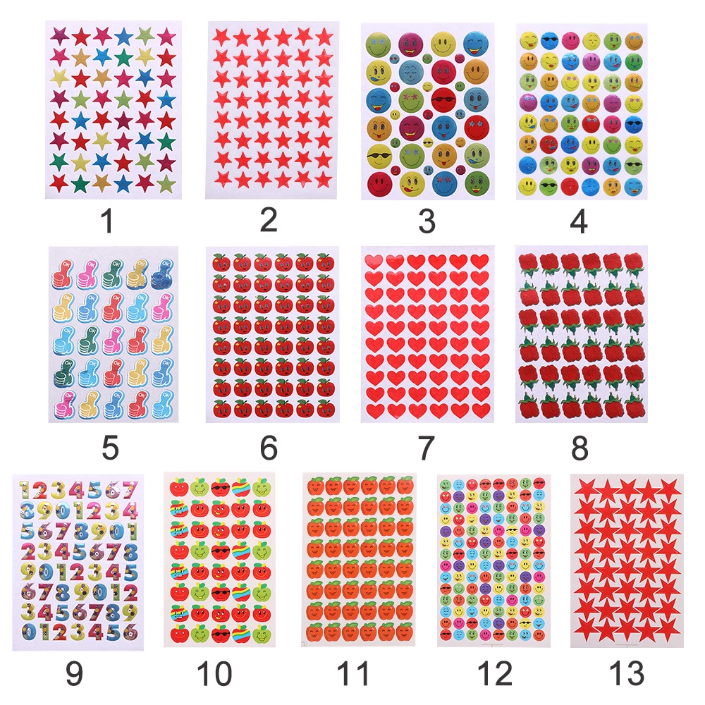 Set 10 Tấm Nhãn Dán Hình Mặt Cười Cho Bé