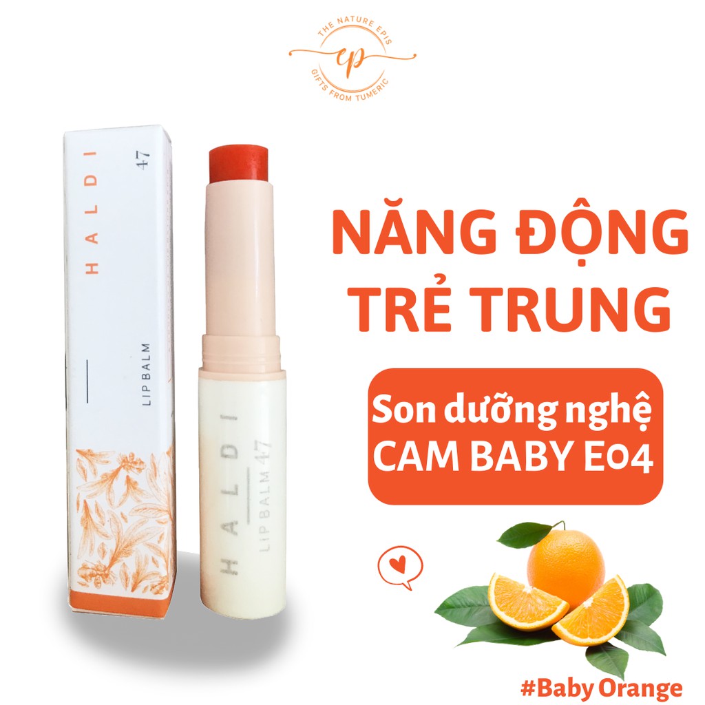 Son Trần l Son Dưỡng Cam Baby Mềm Môi, Chống Khô Nẻ, Lên Màu Tươi Tắn - Son Dưỡng Nghệ Epis Có Màu Tone Cam Baby E04