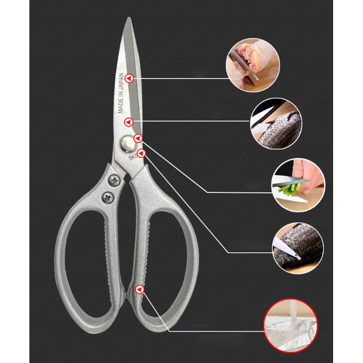 Kéo cắt gà đa năng nội địa nhật SK5 siêu khỏe, Kéo làm bếp siêu sắc, Cắt gà, cắt vịt và các loại xương