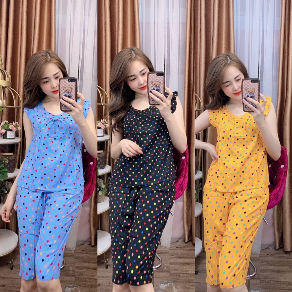 ĐỒ BỘ MẶC NHÀ - ĐỒ BỘ TOLE HỌA TIẾT CHẤM BI PHÓI MÀU SIÊU XINH - TL52A