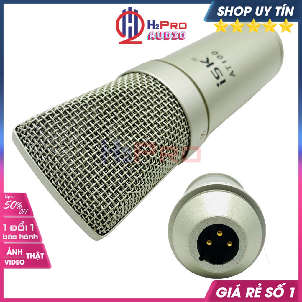 Mic Thu Âm Livestream, Mic Isk AT100 Cao Cấp, Micro Hát Livestream Thu Âm, Karaoke Chuyên Nghiệp, Dây Dài 2M-H2Pro Audio