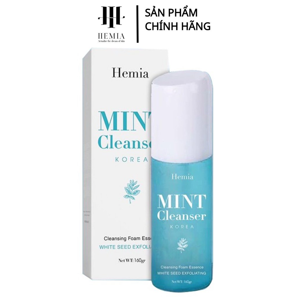 Sữa rửa mặt bạc hà Mint Cleanser HEMIA dung tích 130ml giúp sạch sâu dưỡng ẩm dịu da