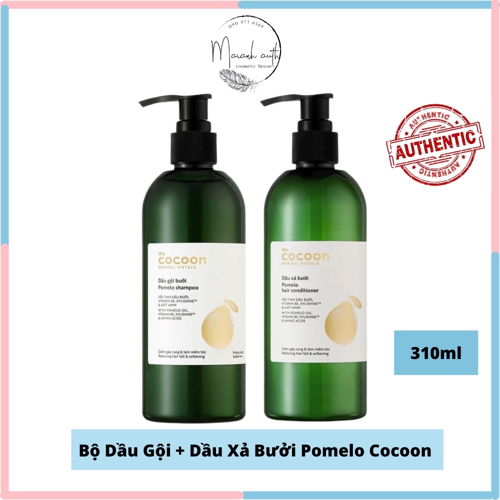 Dầu Gội - Xả Tinh Dầu Bưởi Giúp Giảm Gãy Rụng & Kích Thích Mọc Tóc The Cocoon Pomelo 310ml