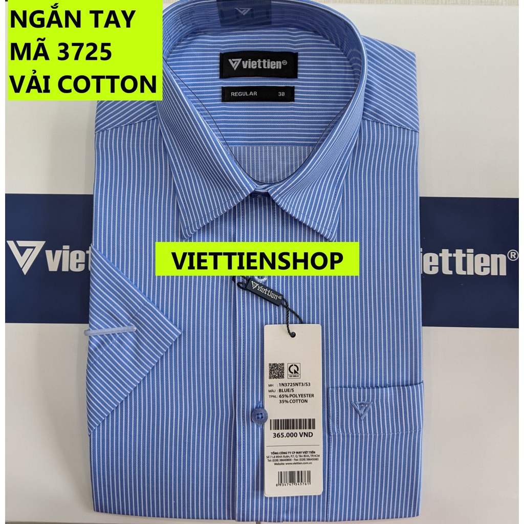 (3725 SS) ÁO SƠ MI VIỆT TIẾN NGẮN TAY KẺ SỌC